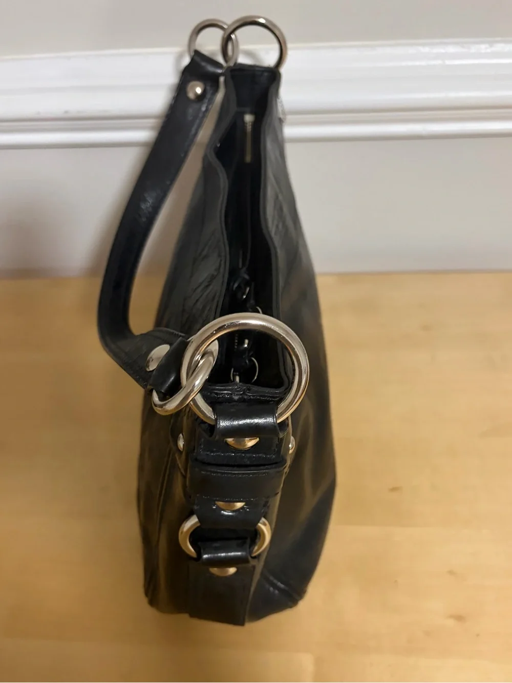 Coach Black Leather Hobo Shoulder Bag